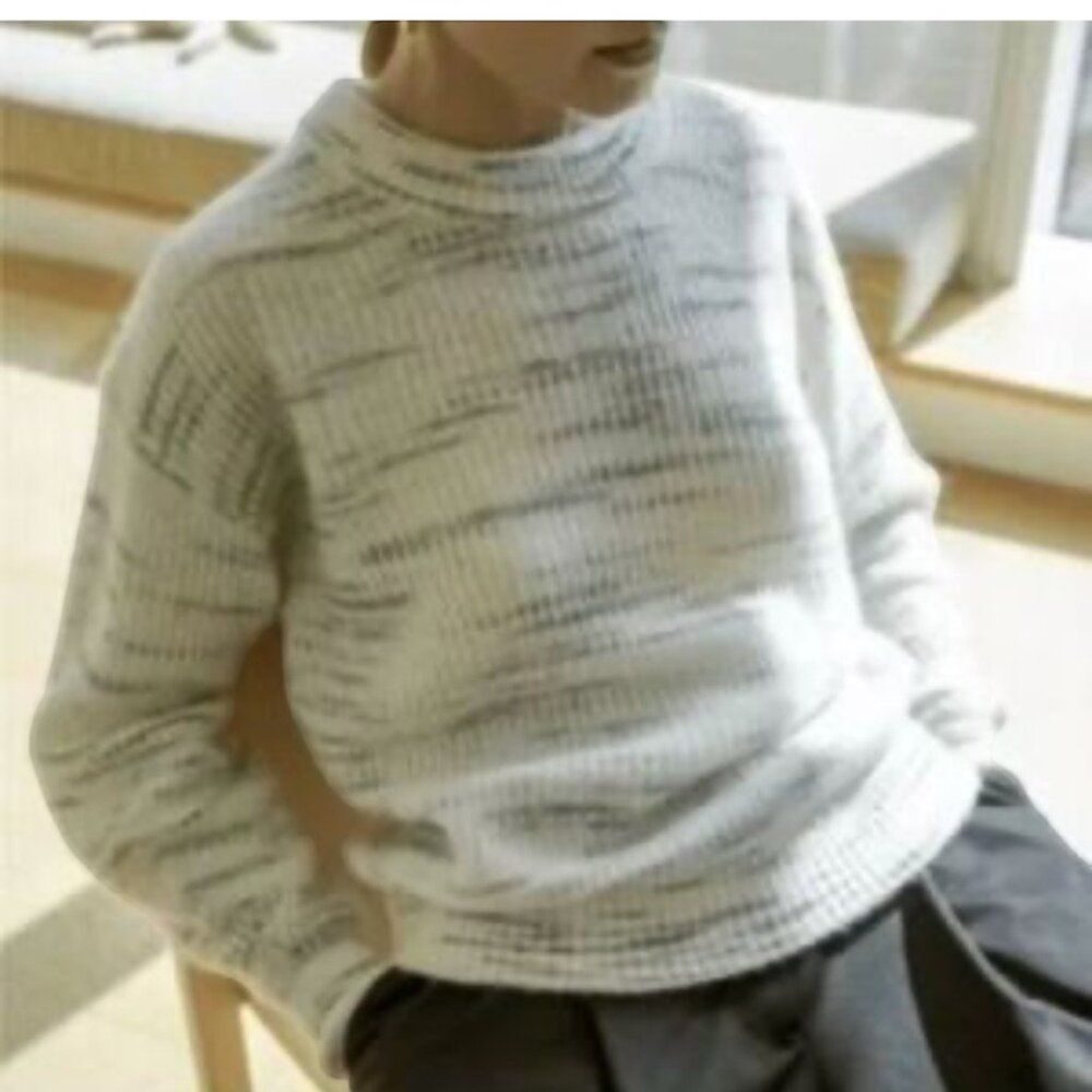 Everlane Alpaca Cocoon Crew Sweater Beige Gray Women sz M